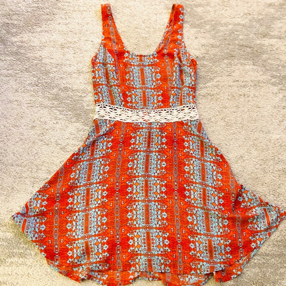 Lord & Taylor Design Lab Orange Bohemian Sundress